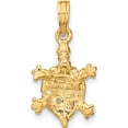 thumbnail image 4 of 14K Yellow Gold Wtih Green Enamel Land Turtle Charm (23 X 11.65) Made In United States k6684, 4 of 5