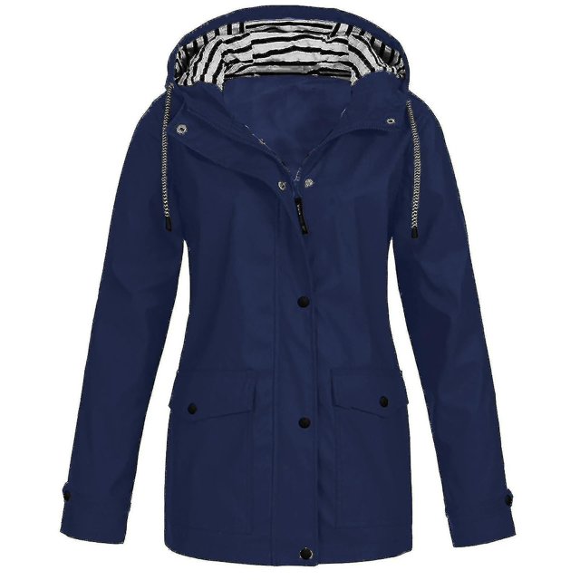 Manteau de Pluie Uni pour Femmes, Extérieur, Grande Taille, Imperméable, à Capuche, Coupe-Vent