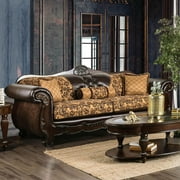 Traditional Wood Sofa in Brown Quirino by Furniture of America