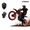 Red E Moto+Helmet+Gloves, variant on Yozma IN10 2600W Electric Dirt Bike, 40 MPH, 48V 23.4Ah, 53-Mile Range, XL Helmet L Gloves Bundle, Black