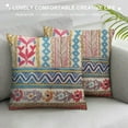 thumbnail image 3 of COMIO  Colorful Decorative Textured Boho Throw Pillow Cover with Fringes, Tassel Cushion Case for Sofa Couch, Bohemian Handmade, , Blue Yellow Pink, 3 of 5