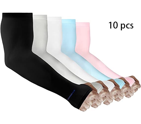 Yuikled Cooling Arm Sleeves Unisex UV Protective Arm Cover Tattoo Cover Up Sleeves Sun Sleeves Sports Outdoor 1 Pair