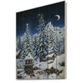 thumbnail image 1 of Design Art - Elf houses under large lighted Christmas trees, 1 of 5