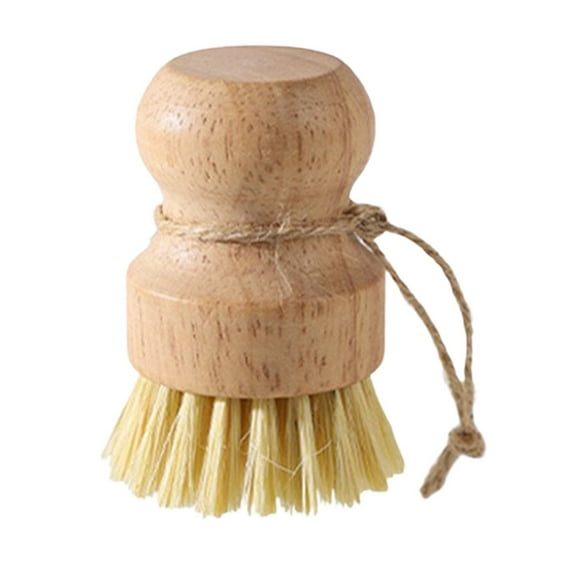 Kaireo Wooden Dish Brush Natural Dish Scrub Brush Sisal Dish Scrubber Brush Kitchen Scrub Brush with Handle and Hanging Rope for Cleaning,Eco-Friendly,Biodegradable,Gentle on Cookware