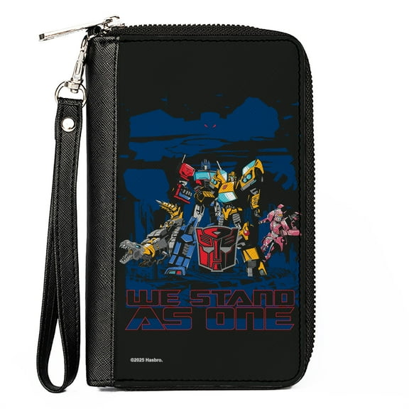 Transformers Wallet, Bifold, Transformers Autobots We Stand As One Pose Black Blue Red, Vegan Leather