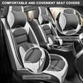 thumbnail image 2 of for Nissan Rogue 2021 Car Seat Cover, Gray and White Car Seat Covers, Leather 5 Piece Full Set With a Headrest and Lumbar Support Non-slip, Pet Car Seat Covers, 2 of 7
