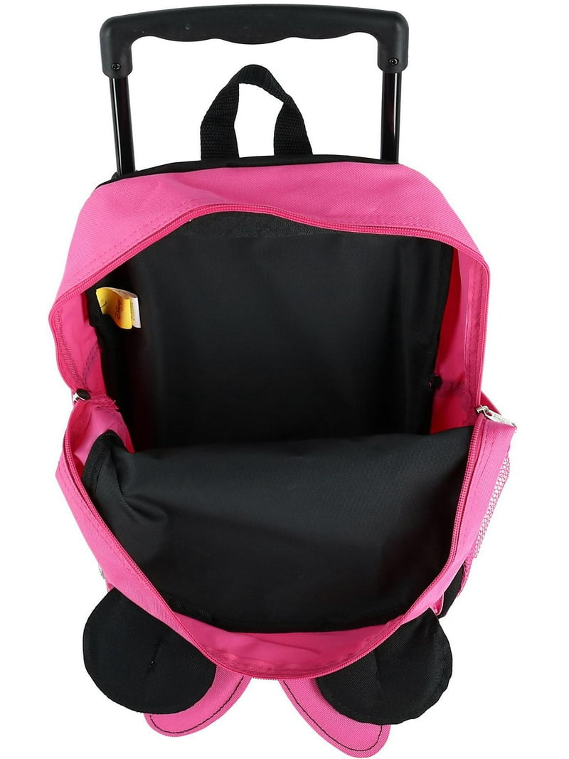 disney minnie mouse 12 toddler mini rolling backpack Disney Kids' 14 Inch Big Face Minnie Mouse Rolling Backpack