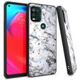 thumbnail image 1 of Kaleidio Case For Motorola Moto G Stylus 5G (2021) [Impact Fusion] Drop Protection [Shockproof] Hybrid Slim Protector Cover [White Marble Design], 1 of 2