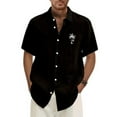 thumbnail image 2 of Big and Tall Hawaiian Shirt for Men Tropical Floral Beach Shirts Short Sleeve Casual Button Down Shirt 2026 Black 4XL, 2 of 5