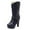Blue, variant on Women Boots Kitten Heel Square Toe Mid Calf Booties Casual Outdoor Comfortable Dressy Boots Winter Warm Shoes for Women Black 6