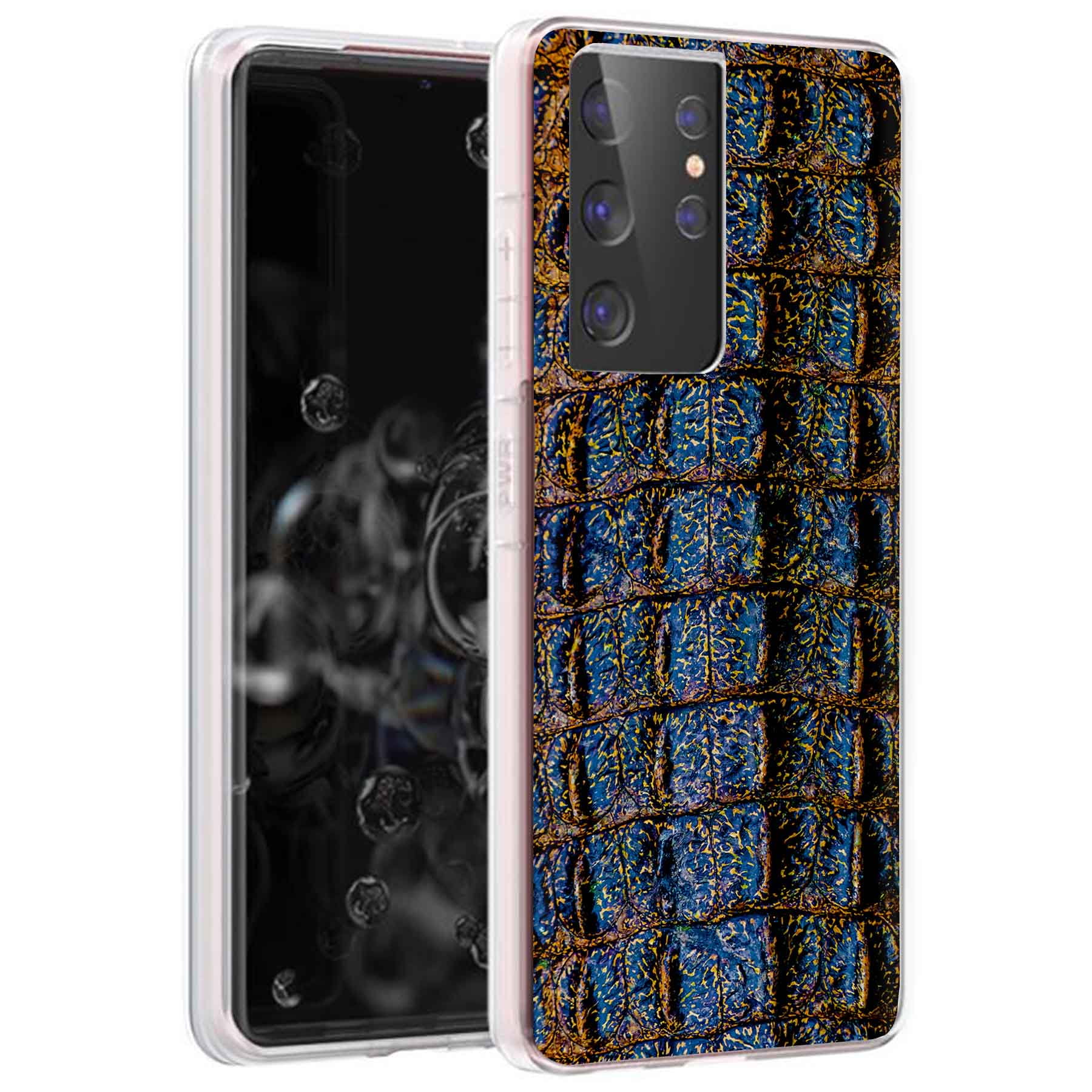 Blue Crocodile Print TPU Phone Cover Case for Jamaica Ubuy