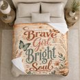 thumbnail image 4 of Inspirational Lettering Framed By Butterflies And Wildflowers, Soft Flannel Blanket with Bohemian Botanical Typography Print, Housewarming Gift and Home Decor for Bedroom and Living Room, 4 of 7