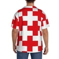 thumbnail image 3 of Yiaed Red Cross 1 Print Mens Casual Wrinkle Free Shirts Short Sleeve Button Down Summer Stretch Dress Shirt-Large, 3 of 5