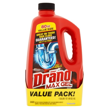 (2 Pack) Drano Max Gel Clog Remover, 80 fl oz