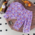 thumbnail image 6 of Weebloom Halloween Girls Pajamas Long Sleeve Cartoon Prints Tops T Shirt Pants Outfits Homewear 4-5 Years Purple, 6 of 6