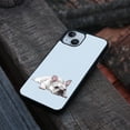 thumbnail image 4 of WIRESTER Shockproof Soft Rubber Cover Case for Apple iPhone 14 6.1" 2022, French Bulldog Dog Lying Down Looking Up On Pale Aqua Background, 4 of 5