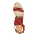 thumbnail image 3 of XYD Women Summer Open Toe Ankle Strap Eyelets Espadrilles Sandals Crossover Straps Wedge Heel Casual Dress Shoes Size 8 Red, 3 of 4