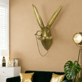 thumbnail image 5 of Gold Bunny Head Wall Decor with Monocle & Mustache, Vintage Animal Sculpture for Living Room & Entryway, 5 of 6