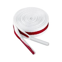 INSPIRE CHIC Women's Contrast Color Stripe Canvas Flat Shoelace 140cm/55.12' White-Red-White