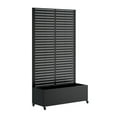 thumbnail image 6 of Metal Planter Box with Trellis, 12" Deep Raised Garden Bed with Wheels & Privacy Screen for Climbing Plants, 6 of 8