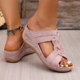 thumbnail image 5 of Bkhluea Women Wedge Slide Sandals Braided Cross Strap Studded Shoes Comfortable For Casual Home Travel Daily Outdoor, 5 of 7
