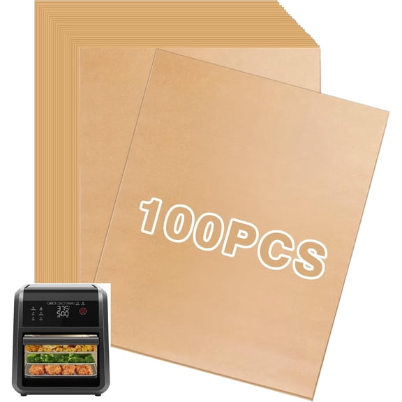 Air Fryer Liners Disposable, 100Pcs Parchment Paper Compatible with Chefman 12-Quart Air Fryer Oven with Digital Timer, Unbleached Parchment Paper Sheets for Chefman 12-Quart Air Fryer