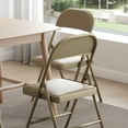 thumbnail image 3 of Nazhura Metal Indoor/Outdoor Office Comfortable and Padded Folding Chairs, Kahki (Set of 4), 3 of 9