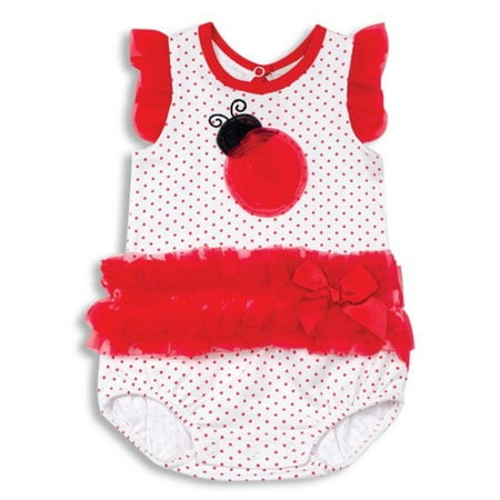 Organza Ruffle Ladybug Baby Bodysuit 3-6 Months