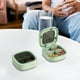thumbnail image 2 of Mini caja de almacenamiento portátil de plástico, pequeño organizador de viaje para uso doméstico, compartimento compacto con tapa de seguridad, color beige, blanco, marrón y verde, apto para aliment, 2 of 6
