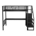 thumbnail image 6 of Aukfa Full Size Metal Loft Bed with Desk and Wardrobe, Staircase Loft Bed for Kids Teens - Black, 6 of 8