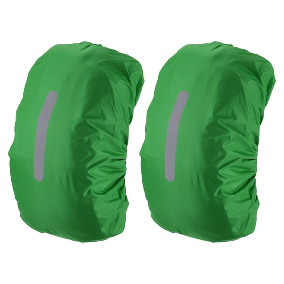 Uxcell 40-50L Waterproof Backpack Rain Cover 2 Pcs with Vertical Reflective Strap, M, Light Green