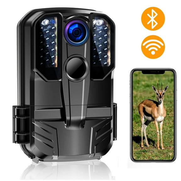 CAMPARK WiFi Bluetooth Trail Camera 1296P 20MP Game Deer Camera Infrared Night Vision Waterproof PIR Sensors Motion Activated Trail Cam for Hunting Wildlife Monitoring Home Security 2.0" LCD Screen