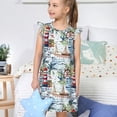 thumbnail image 4 of Fotbe Watercolor Sailboat Vestido de Dormir para Niñas de 3 a 10 Años, Mangas Cortas, Estilo Princesa, Pijama Camisón con Mangas Voladas-Large, 4 of 6