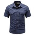 thumbnail image 2 of Vmvidoty Men's Tactical Dress Shirt - Short Sleeve Dark Blue M, 2 of 8