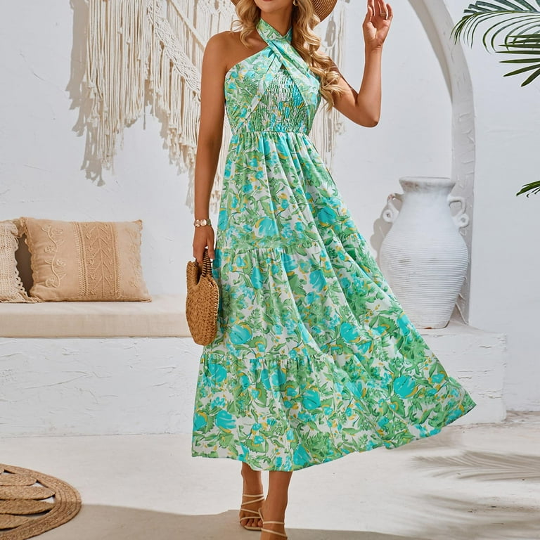 slim fit dress slacks Satin Crossover Halter Midi Dress main image 1