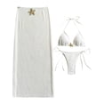 thumbnail image 6 of XIAOCHA Bikini And Cover Up Set For Women Halter Neck Triangle Top Drawstring Maxi Sarong Cover Ups Quick Drying Chic Beach Swimsuits, 6 of 9