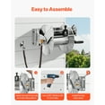 thumbnail image 6 of VEVOR Wall Mounted Garden Hose Reel, Holds 150 ft 5/8-inch Water Hose Winder, Heavy-Duty Stainless Steel, Outdoor Manual Reel with Brass Fitting & Hose Guide, Space Saving, for Yard Lawn Garage, 6 of 9