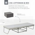 thumbnail image 3 of Full Size Metal Platform Bed Frame with Thick Padding,Foldable Ottoman for Small Room, Gray, 3 of 8