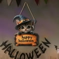 thumbnail image 2 of WMGHA Halloween Wreath Door Sign Welcome Sign for Front Door, Halloween Decorations Black Cat Happy Halloween Sign Hanging Home Wall Decor Halloween Party Favors Outdoor Indoor Supplies, 2 of 3