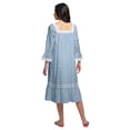 thumbnail image 3 of Moomaya WoMen's Flared Nightdress Long Sleeve Cotton Button Placket Nightwear, 3 of 6