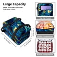 thumbnail image 3 of Peacock Feathers Double Layered Insulated Refrigerated Lunch Bag with Two Compartments - Large Capacity Handheld Lunch Bags, 3 of 6