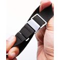 thumbnail image 4 of Parachute Style Nylon Elastic Watch Strap Replacement Fabric Watch Strap with Hook & Loop Black/Silver, 3 Sizes 18/20/22m, 4 of 5