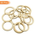 thumbnail image 3 of Uxcell 50Pack 40mm(1.6inch) Natural Wood Rings Unfinished Wood Pieces Circle Ornaments, 3 of 4