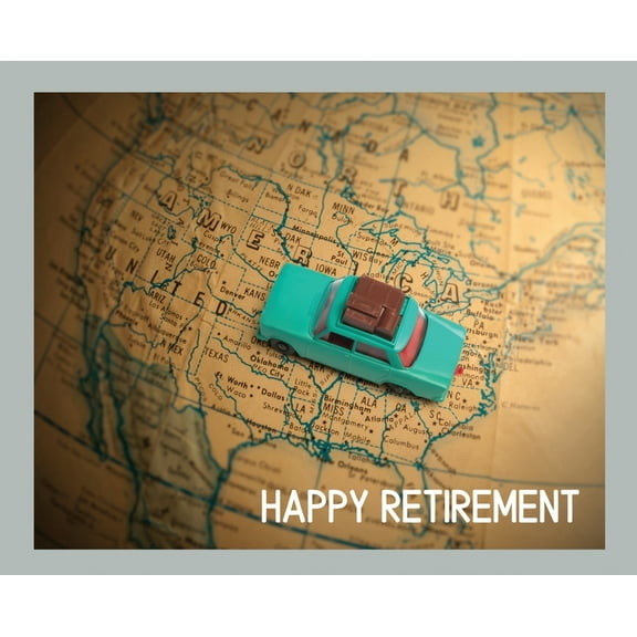 Happy Retirement Guest Book ( Landscape Hardcover ): Guest book for retirement, message book, memory book, keepsake, lan, (Hardcover)