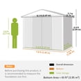 thumbnail image 3 of Outsunny 8' x 6' Outdoor Storage Shed, Metal Tool Shed, Dark Grey, 3 of 10