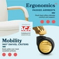 thumbnail image 6 of La-Z-Boy Opus Executive Mid-Back Office Chair Bonded Leather White and Gold, 6 of 7