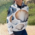 thumbnail image 2 of Ocean Blue Seashell Coral Men's Stand Collar Sweater Long Sleeve Clothing Loose Fit Sports Sweater, 2 of 8
