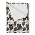 thumbnail image 2 of Leaves Soft Flannel Fleece Blanket, Continuous Symmetric and Detailed Leaves with Curly Leafstalk Patterns Graphic, Cozy Plush for Indoor and Outdoor Use, 60" x 80", Brown and White, by Ambesonne, 2 of 5