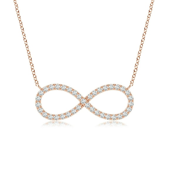 ANGARA Natural Diamond Infinity Pendant Necklace in 14K Rose Gold for Women (Size-1mm| Color-G| Clarity-VS2) | April Birthstone, Anniversary, Jewelry Gift for Women | Natural Diamond Necklace
