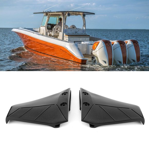 Marine Hydrofoil, Wear Resistant Hydrofoil Stabiliser Black High Toughness 1 Pair UV Proof for 4-50HP Outboard